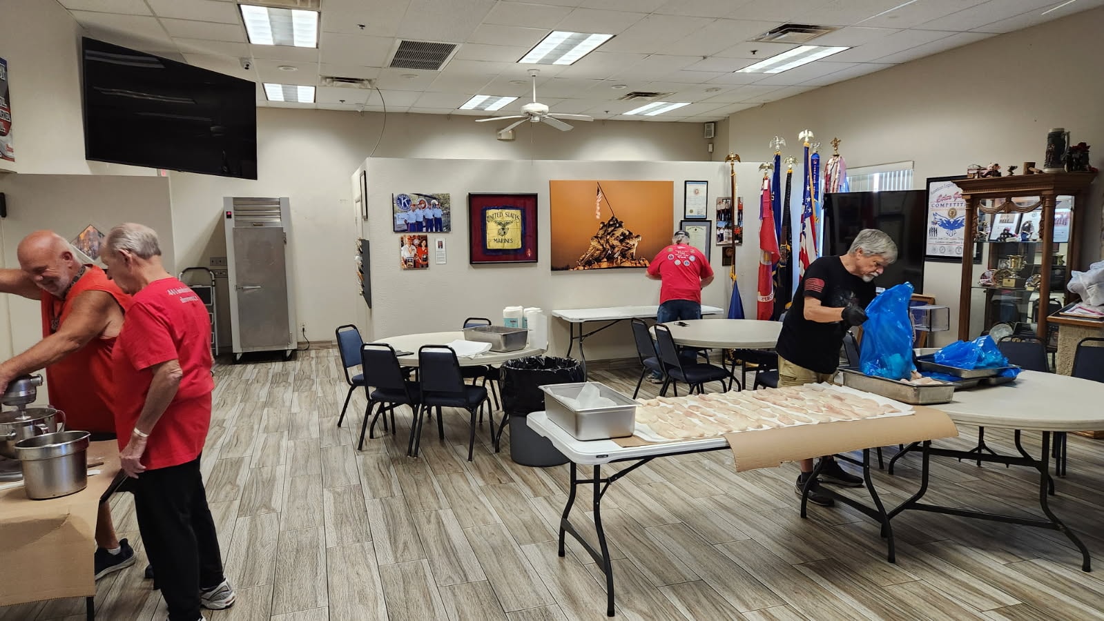 SAL members preparing for fish fry